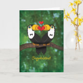 Cute Toucan Gay Wedding Gefeliciteerd Kaart (Gele Bloem)