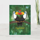 Cute Toucan Lesbian Wedding Gefeliciteerd Kaart (Voorkant)