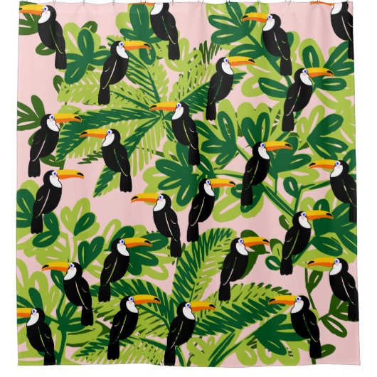Cute Toucan Shower Curtain Douchegordijn (Voorkant)