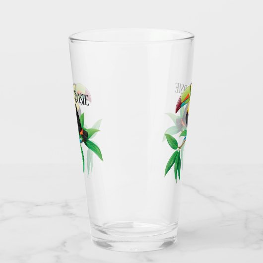 Cute toucan strand add name Glass Glas (Links)