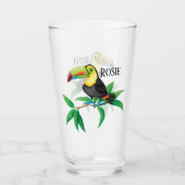 Cute toucan strand add name Glass Glas (Voorkant)