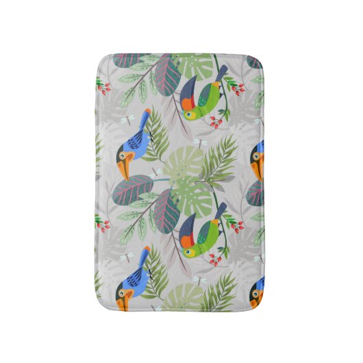 Cute Toucan-vogel, Elk vogelpatroon, Waterverven Badmat (Voorkant Verticaal)