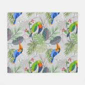 Cute Toucan-vogel, Elk vogelpatroon, Waterverven Fleece Deken (Voorkant (Horizontaal))