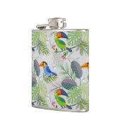 Cute Toucan-vogel, Elk vogelpatroon, Waterverven Heupfles (Links)