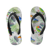 Cute Toucan-vogel, Elk vogelpatroon, Waterverven Kinder Teenslippers (Voetbed)