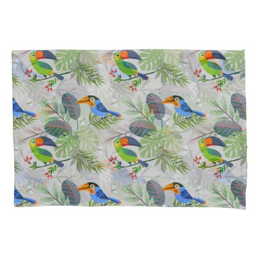 Cute Toucan-vogel, Elk vogelpatroon, Waterverven Kussensloop (Voorkant)