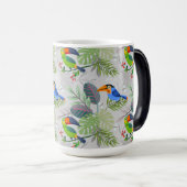 Cute Toucan-vogel, Elk vogelpatroon, Waterverven Magische Mok (Voorkant rechts)