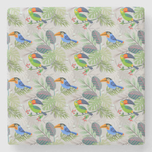 Cute Toucan-vogel, Elk vogelpatroon, Waterverven Stenen Onderzetter
