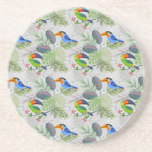 Cute Toucan-vogel, Elk vogelpatroon, Waterverven Zandsteen Onderzetter