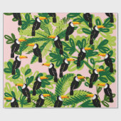 Cute Toucan Wrapping Paper Cadeaupapier (Vlak)