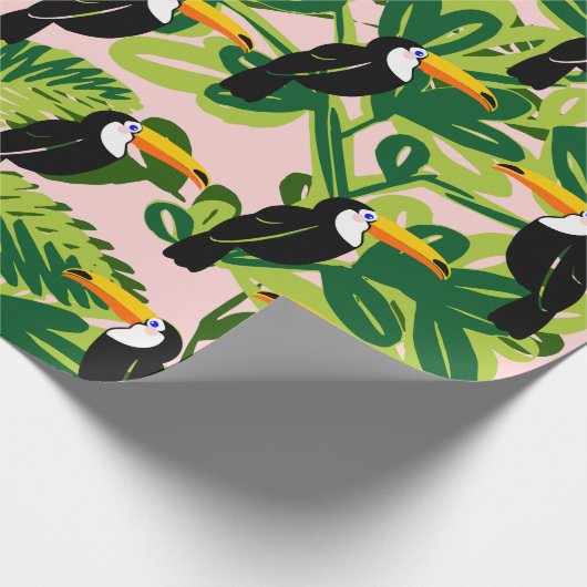 Cute Toucan Wrapping Paper Cadeaupapier (Hoek)