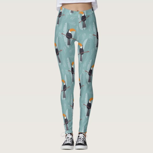 Cute Toucans-patroon Leggings (Voorkant)