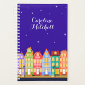 Cute Town Black Cat Cartoon Houders 5,5x8.5 Planne Planner (Voorkant)