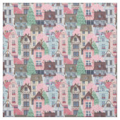 Cute Town Streets Fabric Stof (Swatch)