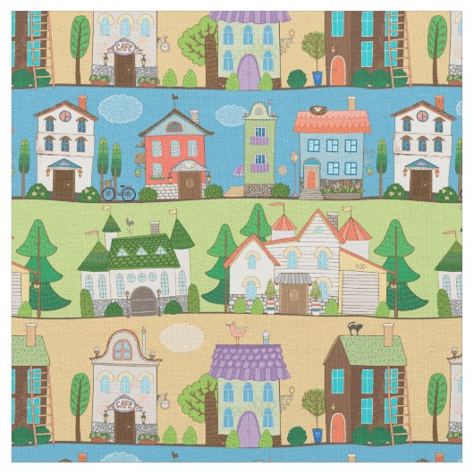 Cute Town Streets Stof (Close Up)