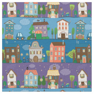 Cute Town Streets Stof