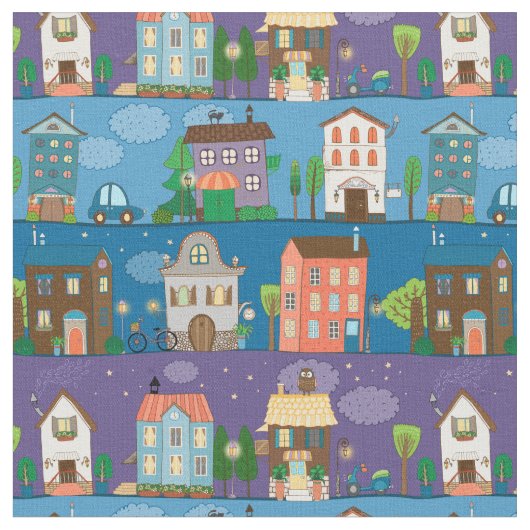 Cute Town Streets Stof (Close Up)