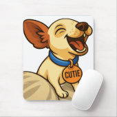 Cute Toy Fox Terrier Yawning Muismat (Met muis)