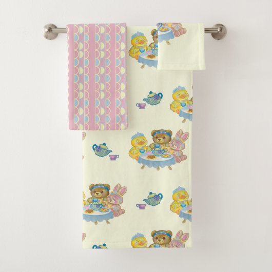 Cute Toy Tea Party Towel Set Bad Handdoek (Insitu)