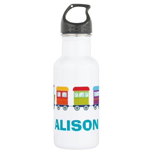 Cute Toy Train Personalized kids Waterfles (Voorkant)