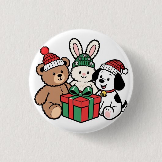 Cute toys with gift christmas button (Voorkant)