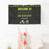 Cute Tractor Boerderij 3rd Birthday Confetti Backd Spandoek (Insitu)