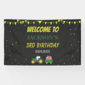 Cute Tractor Boerderij 3rd Birthday Confetti Backd Spandoek (Horizontaal)