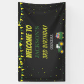 Cute Tractor Boerderij 3rd Birthday Confetti Backd Spandoek (Verticaal)