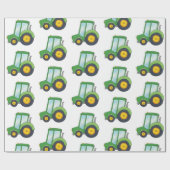 Cute Tractor Pattern Cadeaupapier (Vlak)