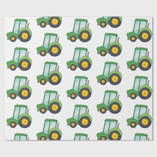Cute Tractor Pattern Cadeaupapier (Vlak)