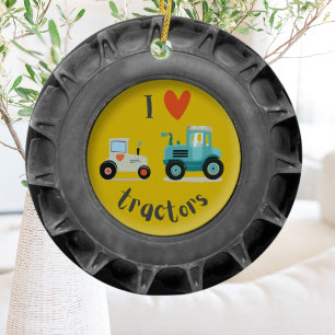 Cute tractorband peuter kind foto Ornament