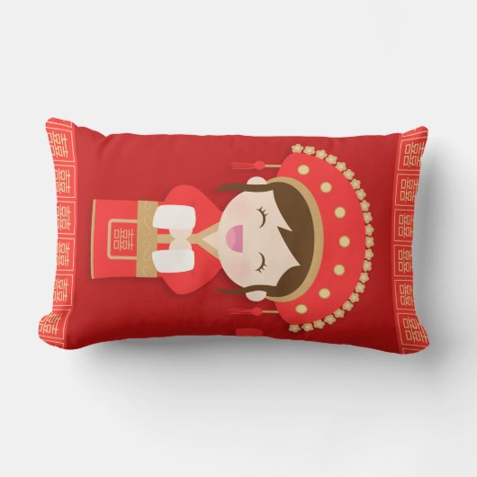 Cute Traditional Chinese Bride Wedding Decor Kussen (Voorkant)