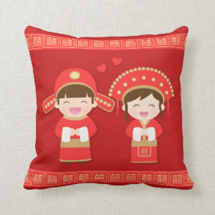 Cute Traditional Chinese Couple Wedding Decor Kussen