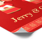 Cute Traditional Chinese Couple Wedding Decor Poster (Hoek)