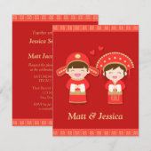 Cute Traditional Chinese Wedding Couple Kaart (Voorkant / Achterkant)