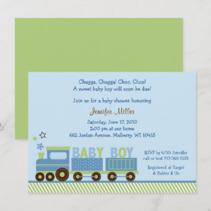 Cute Train Baby shower Kaart