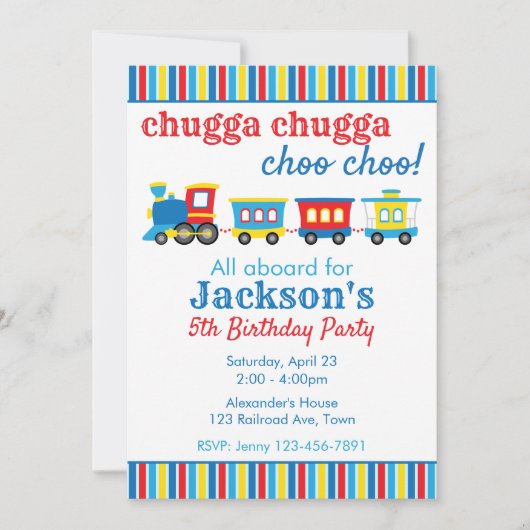 Cute Train Birthday Kaart (Voorkant)