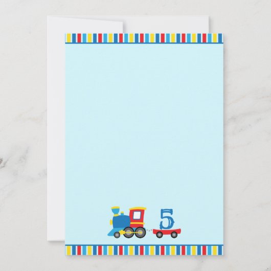Cute Train Birthday Kaart (Achterkant)