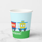 Cute Train Birthday Party Papieren Bekers (Achterkant)