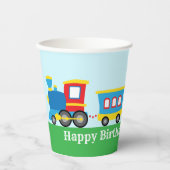 Cute Train Birthday Party Papieren Bekers (Voorkant)