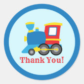 Cute Train Birthday Party Ronde Sticker (Voorkant)