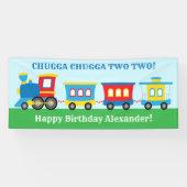 Cute Train Birthday Party Spandoek (Horizontaal)