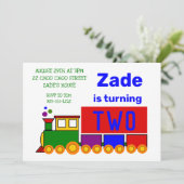 Cute Train Boy's Birthday Kaart (Staand voorkant)