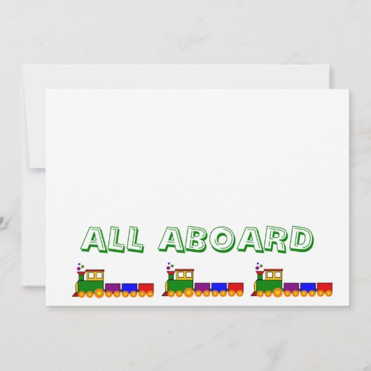Cute Train Boy's Birthday Kaart (Achterkant)