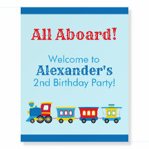 Cute Train Party Welcome Sign