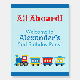 Cute Train Party Welcome Sign