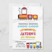 Cute train thema verjaardagdouche kaart (Voorkant)