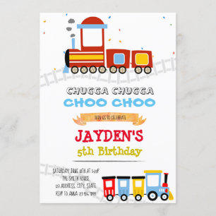 Cute train thema verjaardagdouche kaart
