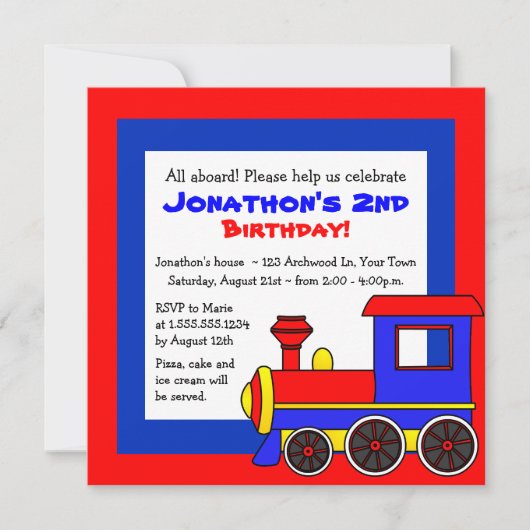 Cute Train Theme Kinderen van Birthday Kaart (Voorkant)