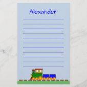Cute Train with Boy's Name Briefpapier (Voorkant)